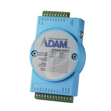 Ethernetový I/O modul ADAM-6051, 14 izolovaných digitálnych vstupov/výstupov, 2 počítadlá, Modbus/TCP