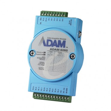 Ethernetový I/O modul ADAM-6060, 6 digitálnych vstupov, 6 relé výstupov, Modbus/TCP