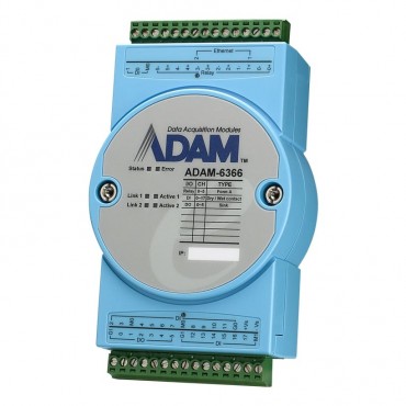 OPC UA Ethernet I/O modul ADAM-6366 s 6x relé (SSR), 18xDI a 6xDO