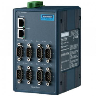 Brána Modbus EKI-1228-DR s 8x RS-232/422/485, 2x LAN, Modbus TCP/RTU/ASCII, -10 ~ 60°C