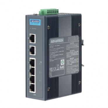 6-portový priemyselný PoE switch EKI-2526PI s rozšírenými pracovnými teplotami