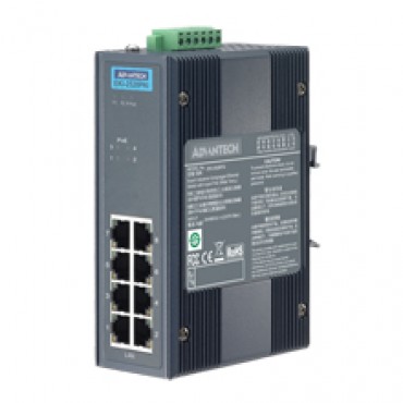 8-portový priemyselný PoE switch EKI-2528PAI s napájaním 24/48VDC a rozšírenými pracovnými teplotami