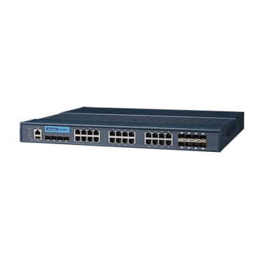 28-portový gigabitový IEC61850-3 priemyselný manažovateľný switch EKI-9228G-8COI s napájaním 90~264VAC/88~370VDC