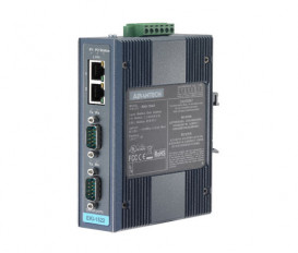 Sériový server 2xRS232/422/485 DB9 2xLAN RJ45 EKI-1522CI izolovaný s rozšírenými pracovnými teplotami