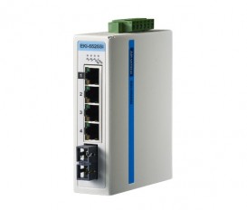 5-portový ProView switch EKI-5525SI s 1 single-mode SC optickým portom a rozšírenými pracovnými teplotami