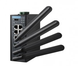Priemyselné WiFi AP/Router/Bridge/Klient EKI-6333AC-4GP, IEEE 802.11 a/b/g/n/ac, MIMO 2T2R, 2.4/5GHz, 1x WAN 1GbE RJ45, 4x LAN 1GbE s 802.3at PSE PoE, 2x 24~56Vcd, -30~70°C