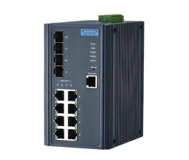 12-portový manažovateľný priemyselný switch EKI-7712E-4F s 4 SFP